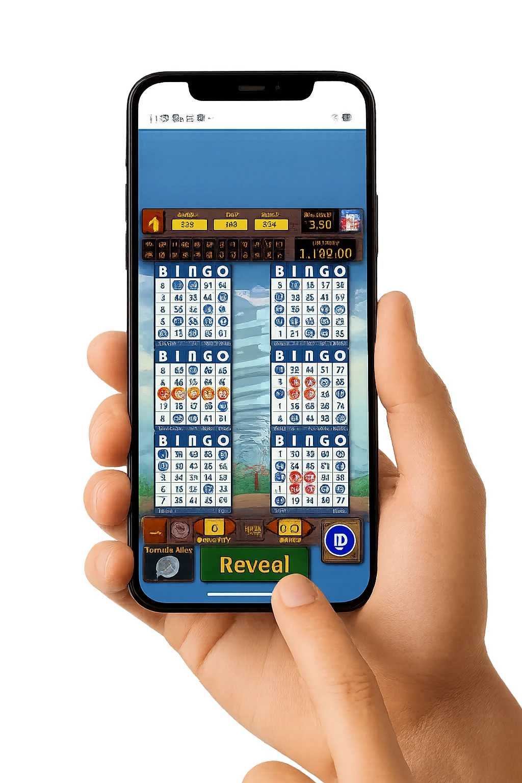 Player-owned phone displaying Tornado
